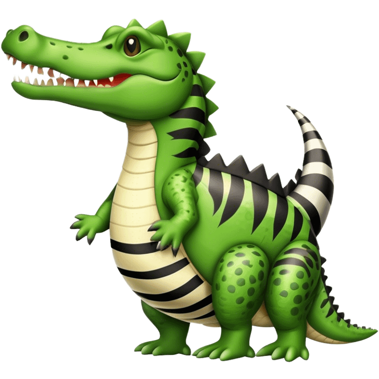 Combine a crocodile and a zebra into a crocodile with zebra colour emoji