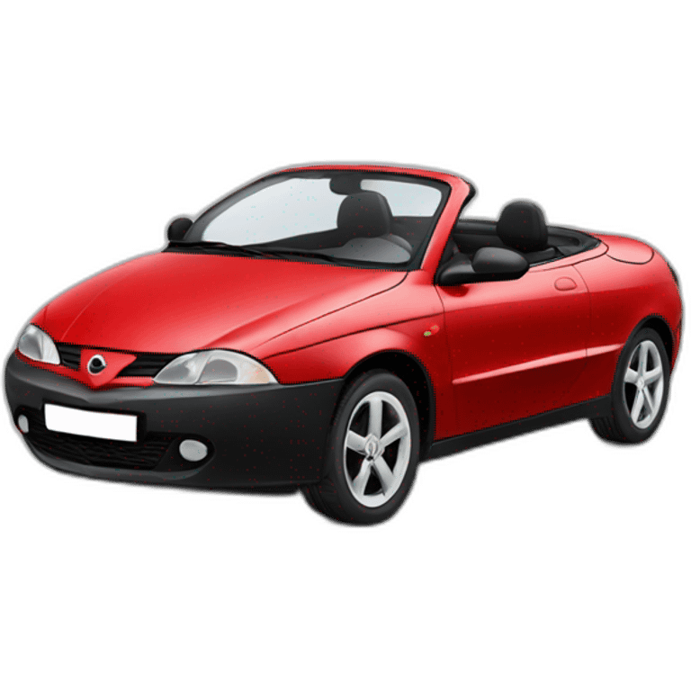 Black Opel Tigra cabrio with red leather seats emoji