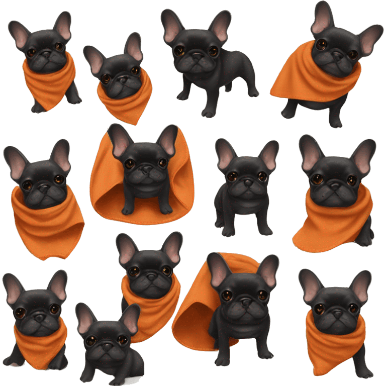 Black and tan frenchie with burnt orange blanket  emoji