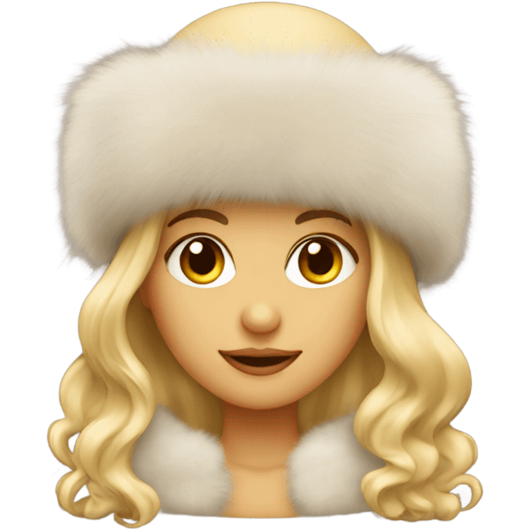 blonde girl in a fur hat emoji