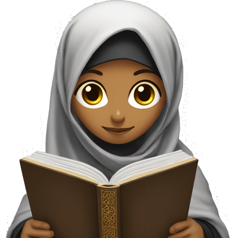 Niqabi reading Quran emoji