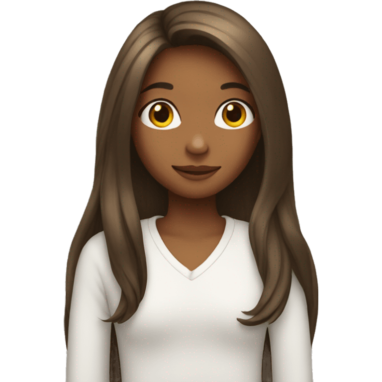 Girl with long hair over her shoulder  emoji