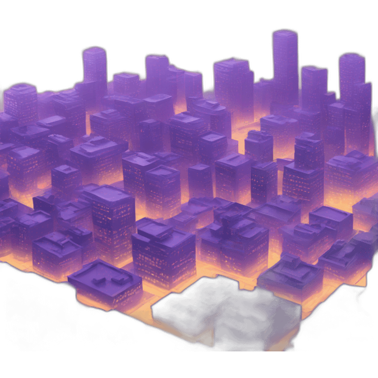 A city made in purple cristal emoji