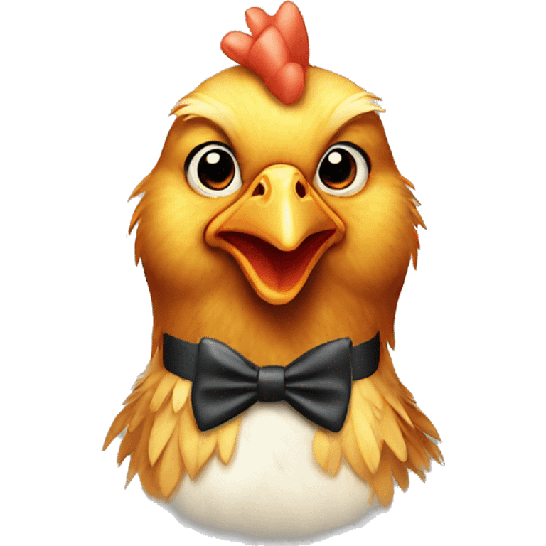 Chicken with a bow tie  emoji