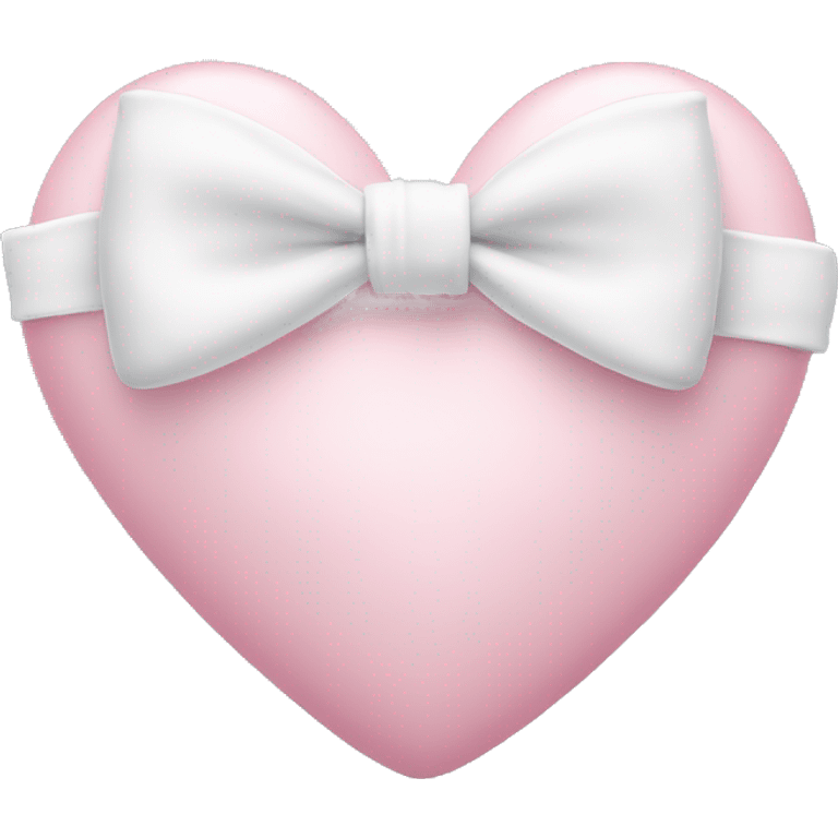 Pastel pink heart with white bow emoji