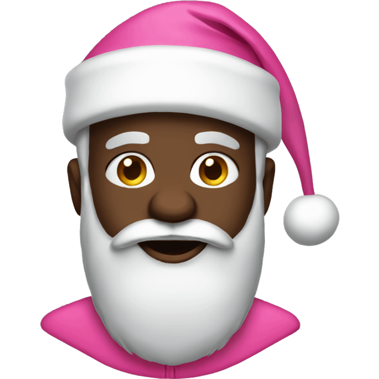 Black Santa with pink Christmas hat emoji