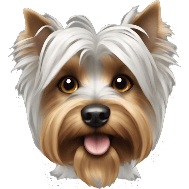 Yorkshire terrier black and white colour  emoji