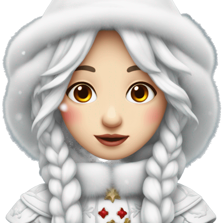  White Snow Maiden with red  kostium  emoji