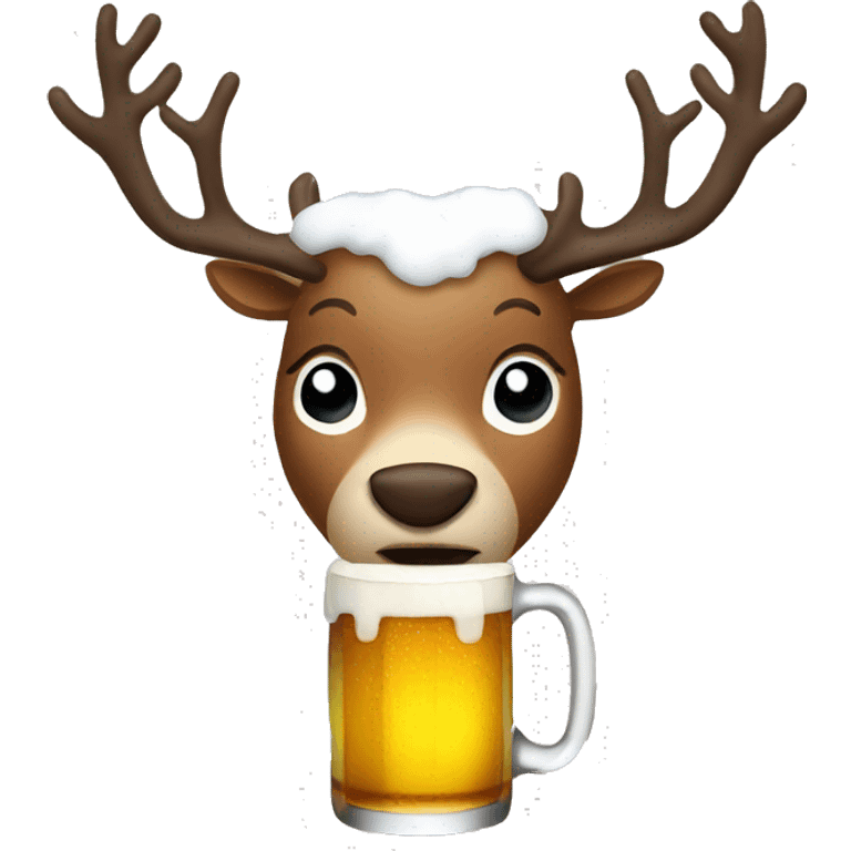 Reindeer drinking beer emoji