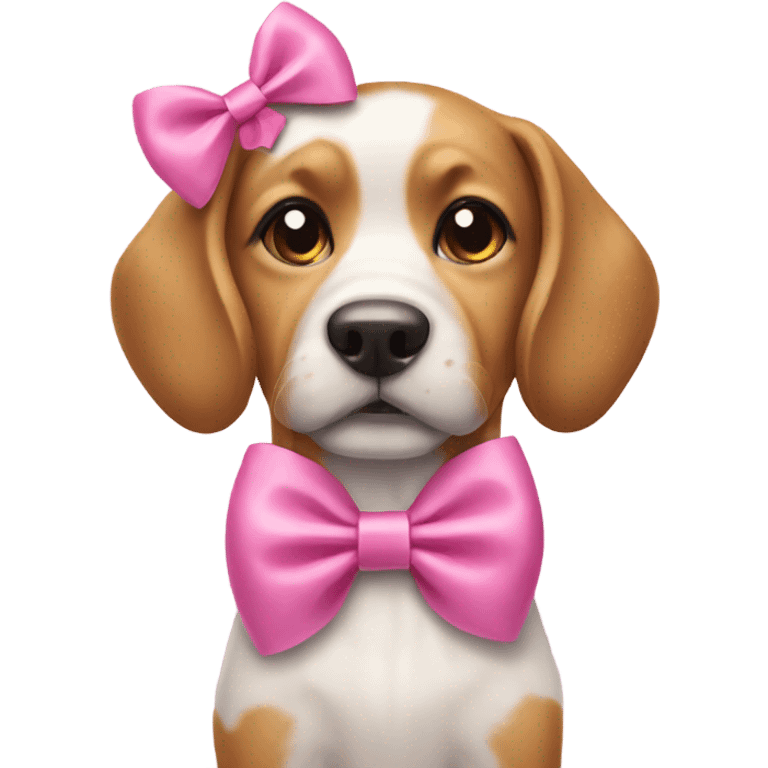 Dog wearing a pink bow  emoji