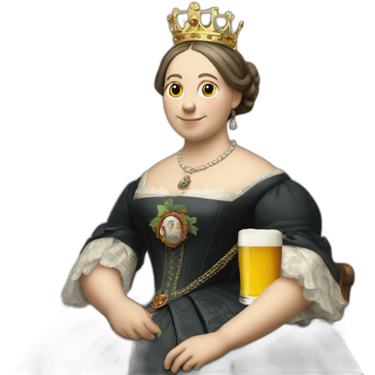 Queen Victoria with Beer emoji