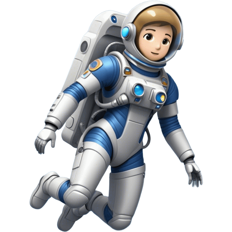  Cinematic Realistic Astronaut with Jetpack – A futuristic astronaut in a sleek, high-tech spacesuit, propelling forward with an advanced jetpack. The suit’s intricate details shimmer under distant starlight, with thrusters emitting a soft, controlled blue glow. emoji