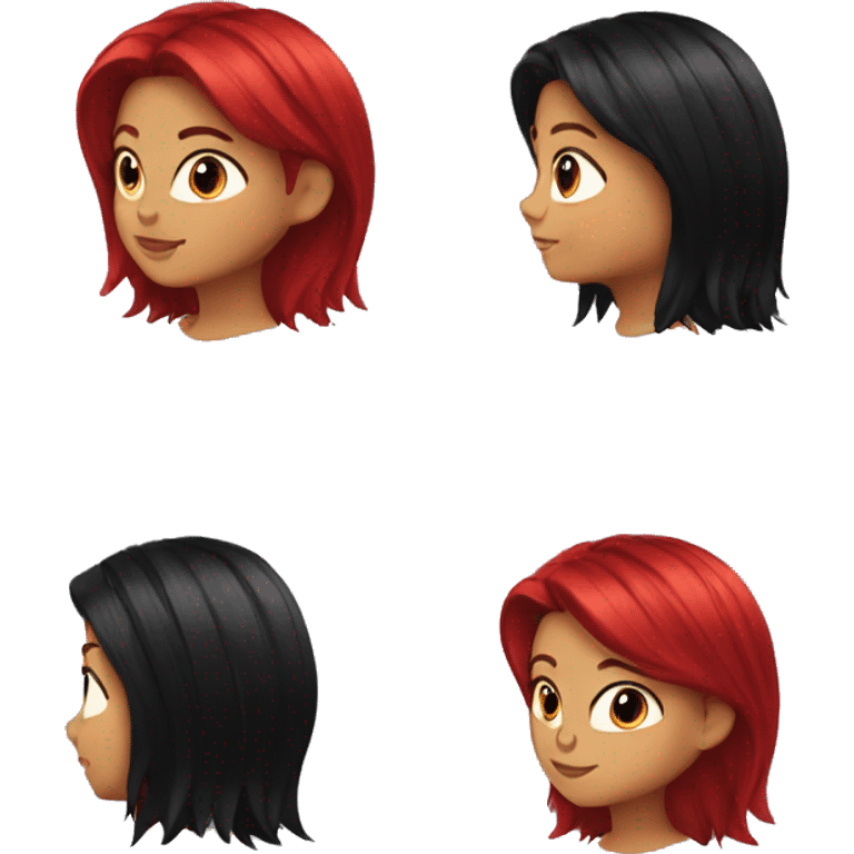 The girl with black and red hair emoji