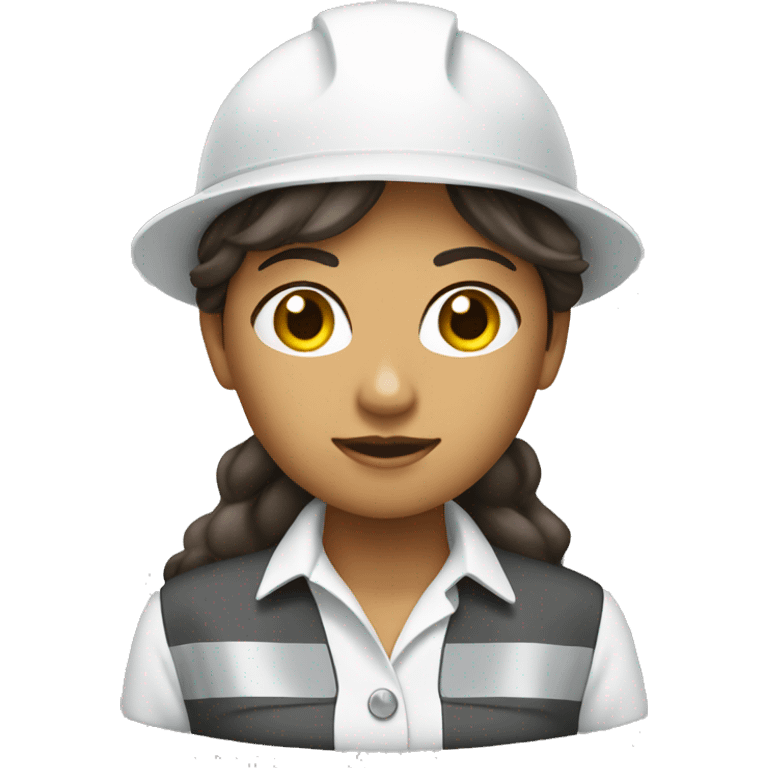 Women surveyor with white construction hat emoji