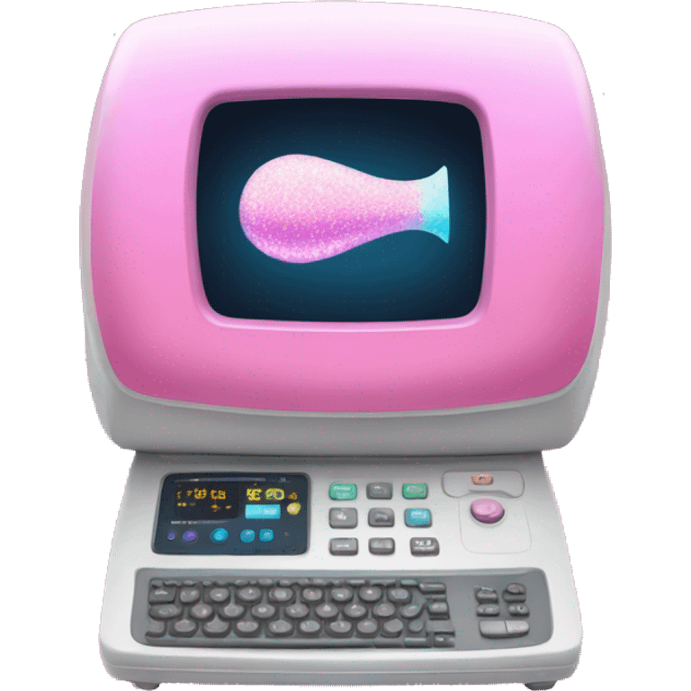 Pink ombre ultrasound machine with glitter emoji