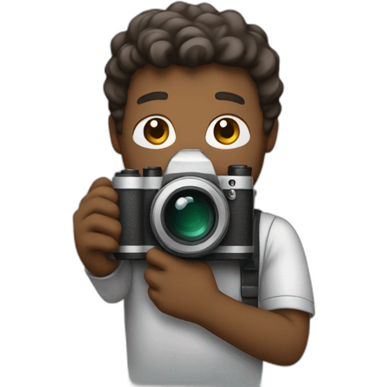 drawn man holding a camera in his hands emoji