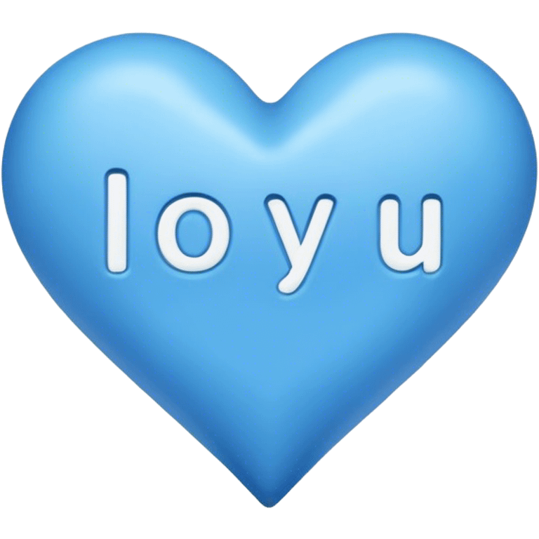 Blue heart either the words I Love You Ry emoji