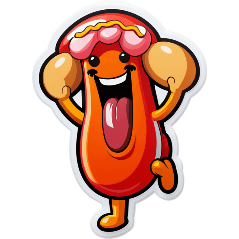 Dancing hotdog emoji