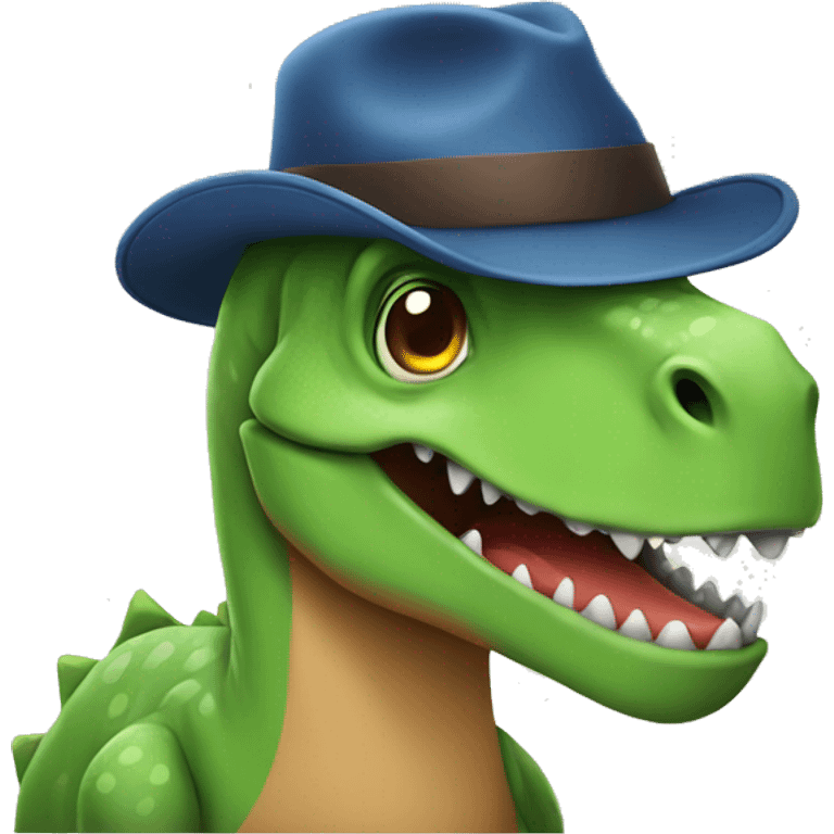 a dinosaur with a hat emoji