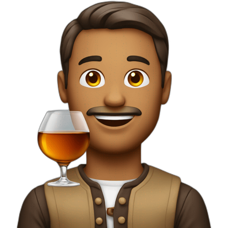 Homme avec une bouteille de cognac emoji