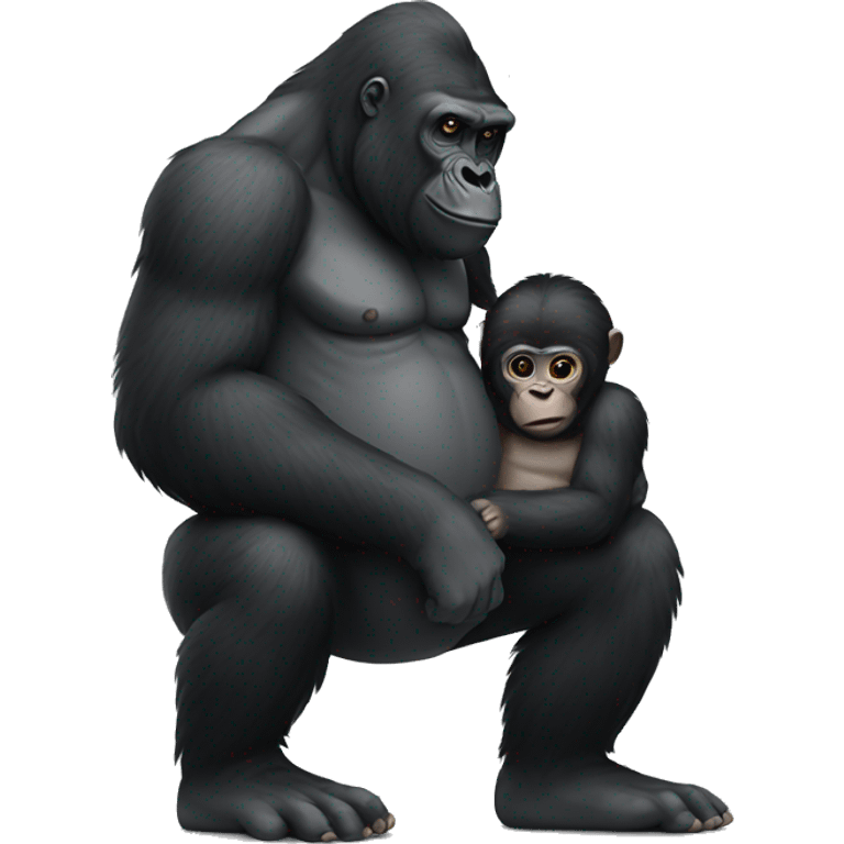 gorilla holding a baby emoji