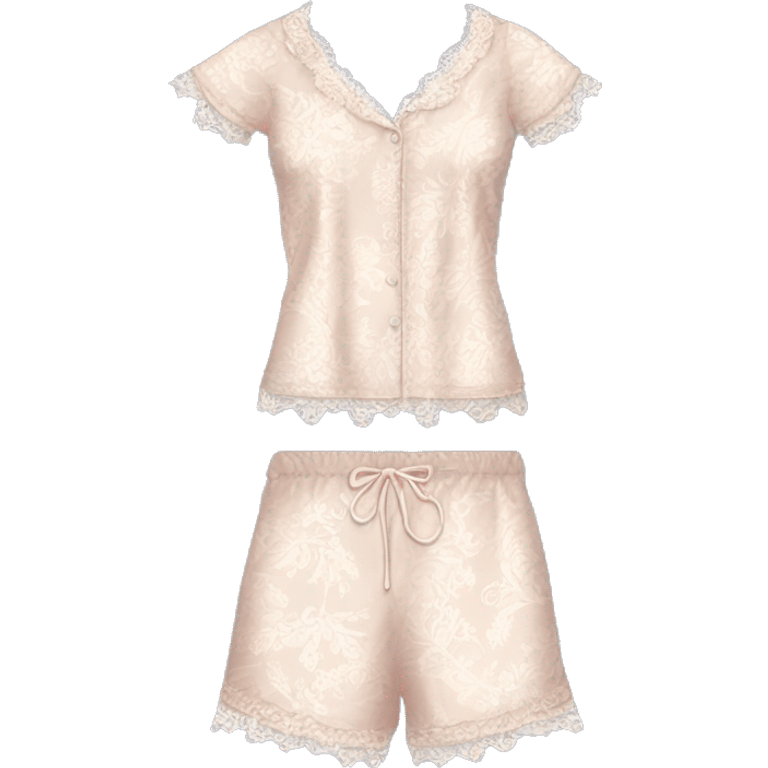 rococo lace pyjama set emoji