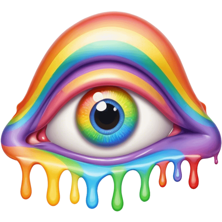 melted surreal rainbow eye emoji