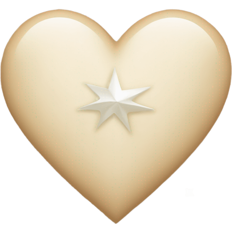 Beige heart with white star emoji