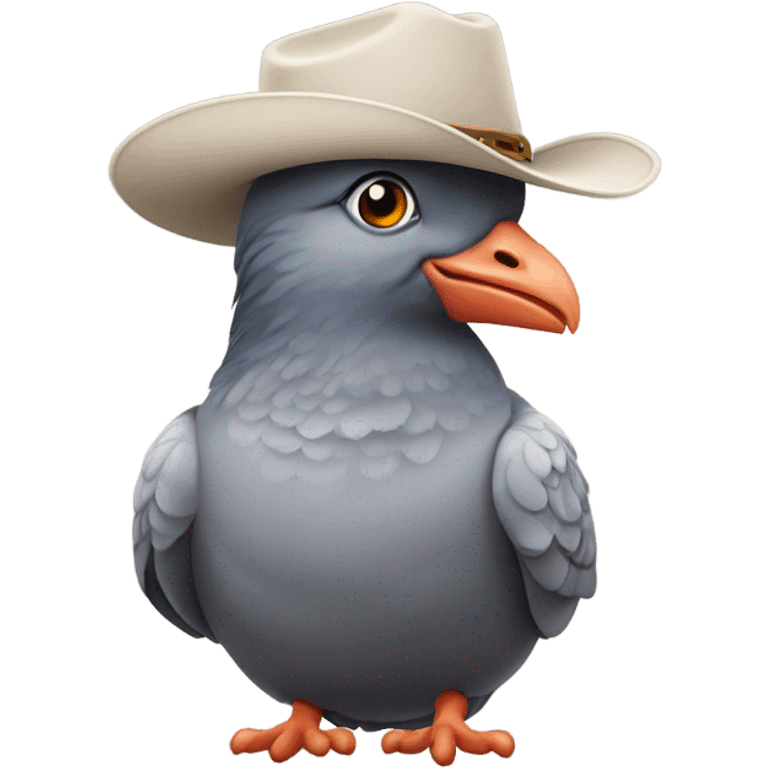 Pigeon wearing cowboy hat emoji