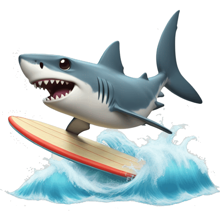 Shark surfing on a surfboard emoji