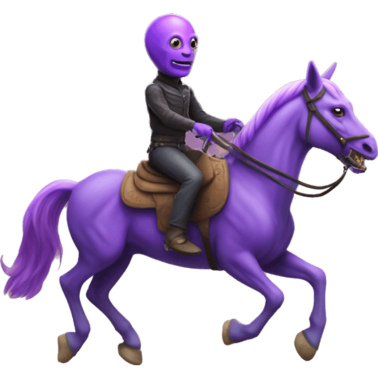 Purple alien riding a horse emoji