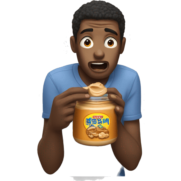 a guy named tony eating peanut butter and crying emoji