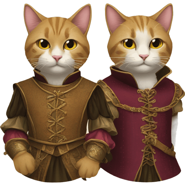 two cats dressed for renaissance festival emoji