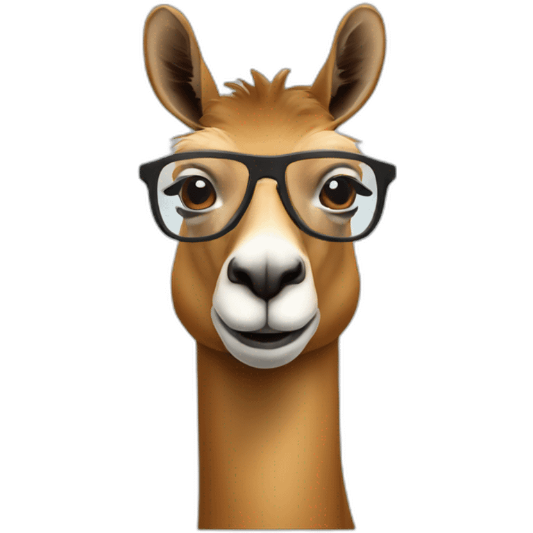 guanaco face with glasses emoji