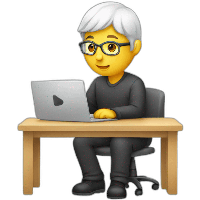 employee working on laptop emoji