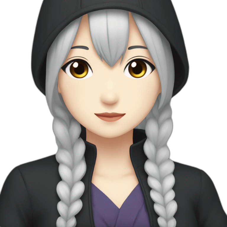 Nana Ōsaki in Anime with a gothic style, black hair emoji