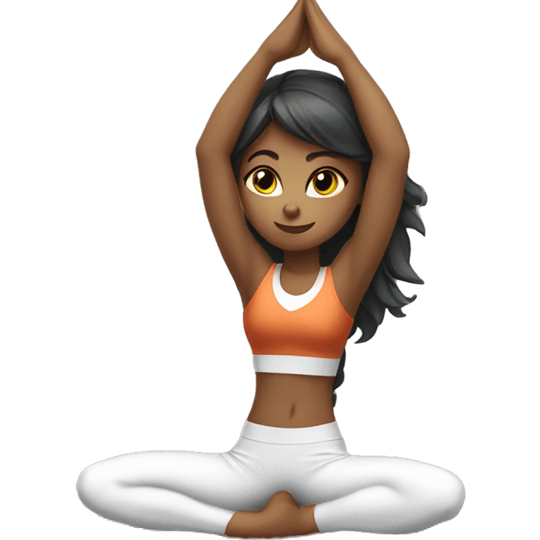 sporty cat girl in sport uniform doing yoga pose cat  emoji