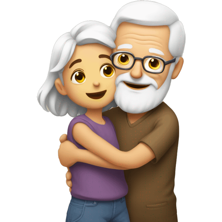 Grandpa huggings with little girl emoji