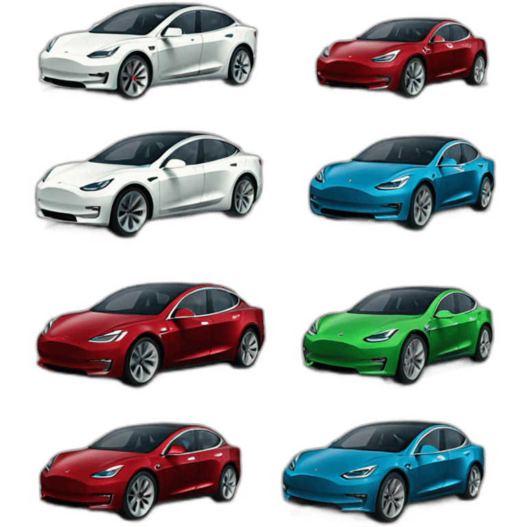 tesla cars riding hoghway emoji