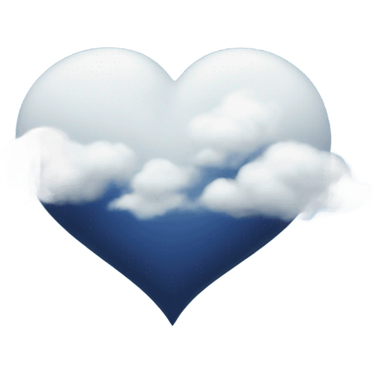 dark blue heart in the clouds emoji