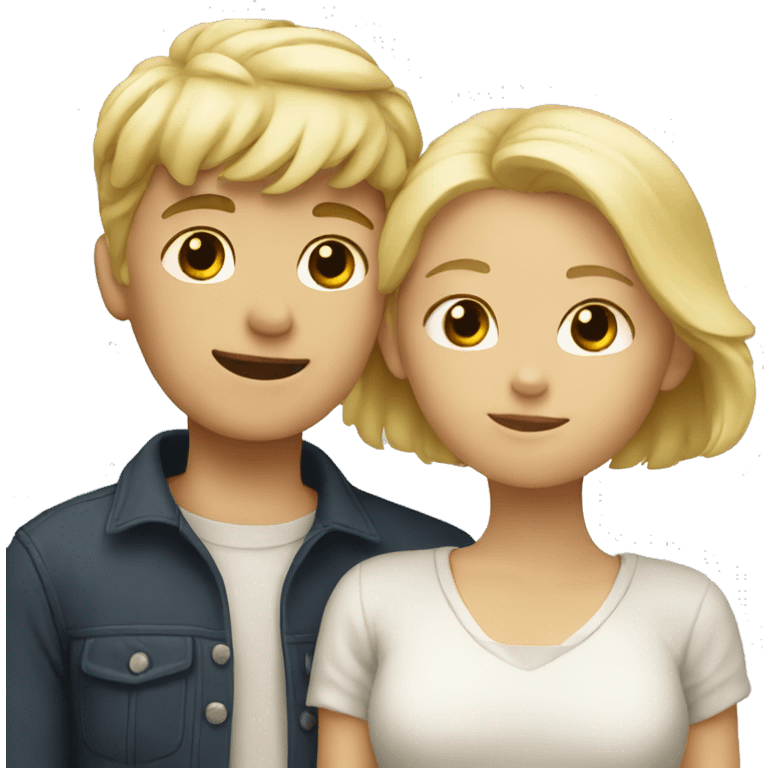 blond boy and girl hugging eachother emoji