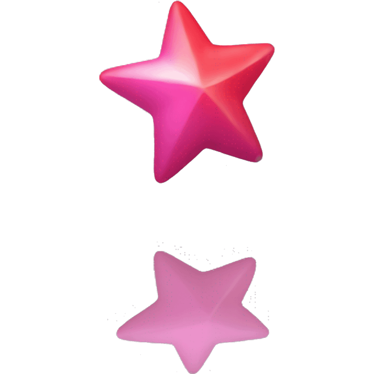 estrella con puntas redonda de color rosa con rojo emoji