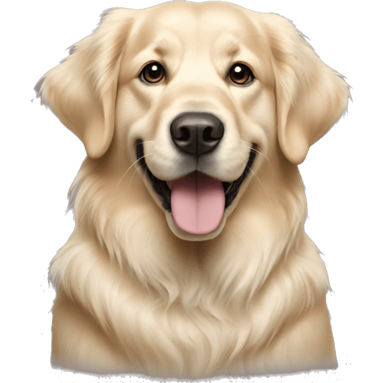 English cream golden retriever blue collar emoji