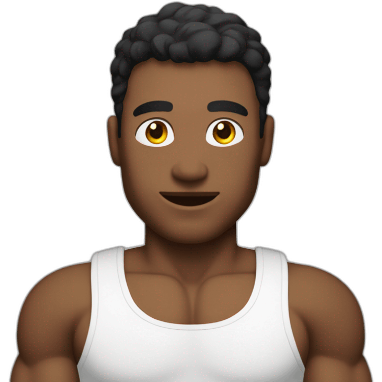 Fit Man With the biceps marked in white emoji