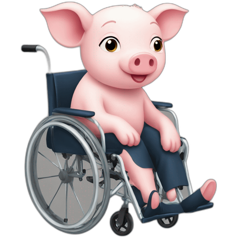 Wheelchair piglet emoji