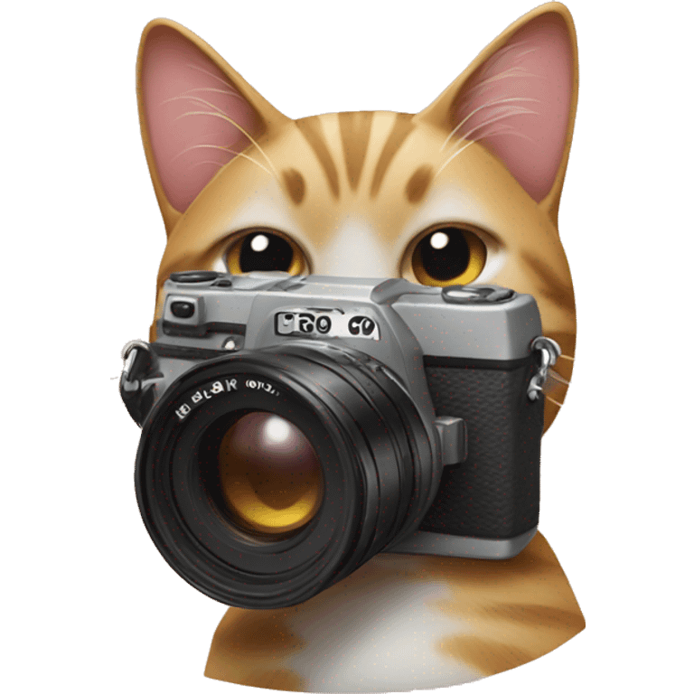 cat with a Photography camera emoji