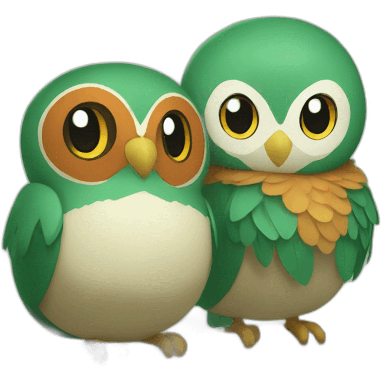 Rowlet and ariados pokemon emoji