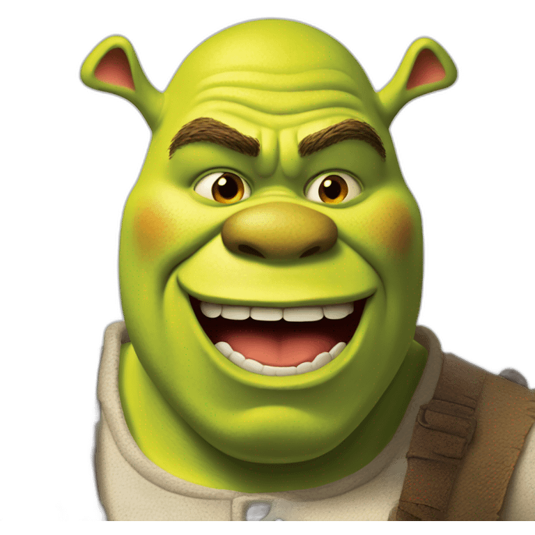 Shrek with red in his mouth emoji