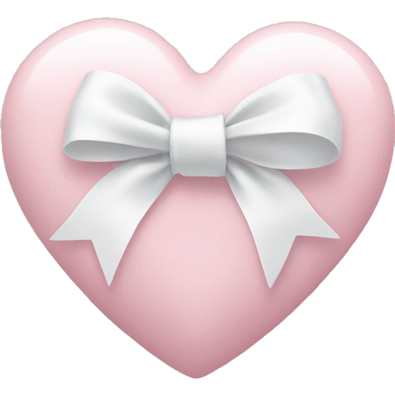 light pink heart with  a white bow wrapped around it  emoji