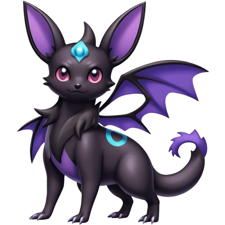 Shiny Dark Noibat-Umbreon-Nidorino-fusion-hybrid full body emoji